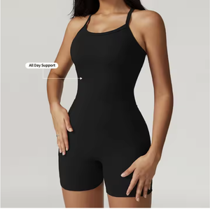 Mono deportivo de talla grande personalizado para mujer, ropa de Yoga de una pieza con cremallera frontal, ropa deportiva ajustada, Mono - Product Image 4