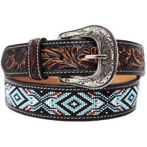 Hand Tooled Western Style <b>Cowgirl</b> Cowboy Beads <b>Belts</b> - Product Image 1