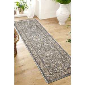 Handmade Classic Polyester Rectangle Hallway <b>Rug</b> Vintage <b>Grey</b> Elegance for Living Room <b>Bedroom</b> Teen Spaces - Product Image 6