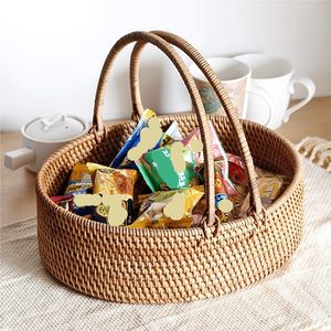 ตะกร้าเก็บของจากเส้นใยพืชแบบขายส่ง พร้อมหูหิ้วแบบวงแหวน ดีไซน์อเนกประสงค์ ขนาดกลาง เป็นมิตรกับสิ่งแวดล้อม เหมาะสำหรับใส่ถั่ว ผลไม้ ขนม - Product Image 5