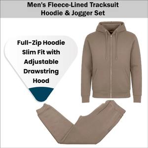 Conjunto de chándal para hombre, sudadera con cremallera y joggers, traje Atlético sólido informal de 2 piezas, ropa de calle, cálido, transpirable, para exteriores, para exteriores - Product Image 4