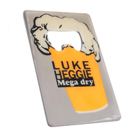 Carte de crédit de visite en métal émaillé personnalisé ouvre-bouteille de bière avec logo de sublimation magnétique