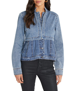 แจ็คเก็ตยีนส์ลำลองแบบสองสีใหม่สำหรับผู้หญิง ราคาขายส่ง ดีไซน์ใหม่ แจ็คเก็ตยีนส์ผู้หญิง - Product Image 1