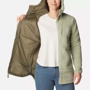 Chaqueta Sherpa cálida de Invierno para mujer, chaqueta de lana para exteriores cepillada de microfibra súper suave con cremallera completa de Color sólido - Product Image 3