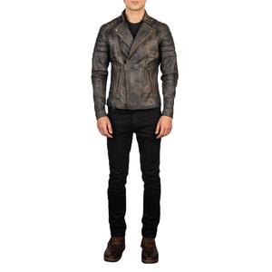 Chaqueta Moderna Ligera para Hombre, de Lona y Cuero, Ecológica, Resistente al Viento, Diseño Minimalista, Sensación Cómoda para el Día a Día - Product Image 1