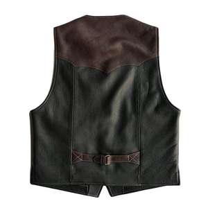 Gilet en cuir suédé noir pour homme OEM, vêtement d'extérieur d'hiver, poches avant, sans manches, grande taille, faible MOQ, style streetwear, séchage rapide - Product Image 2
