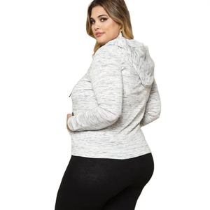 เสื้อแขนยาวมีฮู้ดกันแดดสำหรับผู้หญิงเสื้อมีฮู้ดแบบมีซิปพิมพ์ลายออกแบบได้ตามต้องการ - Product Image 5