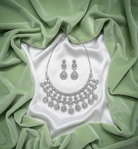 Conjunto de Collar y Aretes de Novia de Lujo AD para Mujer, Joyería Tradicional de Moda para Bodas y Fiestas, Exportación de Alta Calidad - Product Image 2