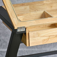 Table à dessin DD68009 DraftingDesk, réglable, autoportante, moderne, industrielle, pour dessin architectural, avec support métallique et plateau en verre, pour bureau et étude