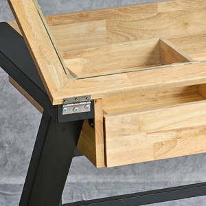DraftingDesk DD68009 Modern Industrial Architectural <b>Drawing</b> Table with Metal Stand Glass Top for <b>Office</b> & Study for Bedroom Use - Product Image 3