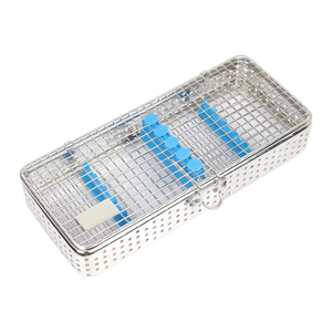Caja de Almacenamiento para Instrumentos Quirúrgicos Dentales de Acero Inoxidable 2025, con Almohadilla de Silicona de 7.25''x3.5'', para Esterilización Manual - Product Image 1