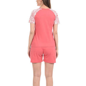 Conjuntos de camisetas de verano informales de 2 piezas para mujer con estilo Regular Fit 100% algodón personalizable Logo estampado sólido de moda para mujer - Product Image 2