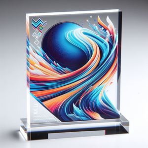 Plaque de récompense personnalisée en cristal d'entreprise, logo, cadeaux, impression UV, peinte, transparente, translucide - Product Image 5