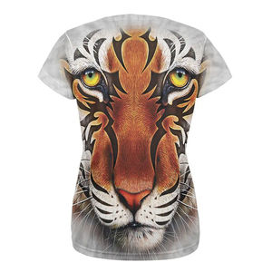 Camiseta con estampado personalizado para mujer de gran tamaño del fabricante, camiseta de sublimación transpirable de secado rápido para mujer, camisetas de talla estadounidense para mujer - Product Image 4