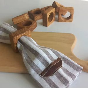 Anneau de serviette en bois, design moderne, écologique, décoration de table à manger pour la maison, la cuisine, le restaurant, les mariages, les événements, les fêtes - Product Image 1