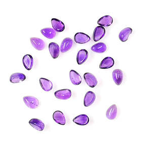 Pérolas de Amatista Natural de Brasil Calibradas en Forma de Cabujón de 3x5mm y 4x6mm con Material de Piedras Preciosas de Piedra Lunar, Turquesa y Ópalo con Corte Brillante - Product Image 1