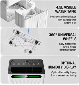 Déshumidificateur Électrique à Compresseur 40L/Jour avec Contrôle WiFi Intelligent pour Maison, Usage Commercial, Sous-sol, Séchage de Vêtements, Grande Pièce - Product Image 4