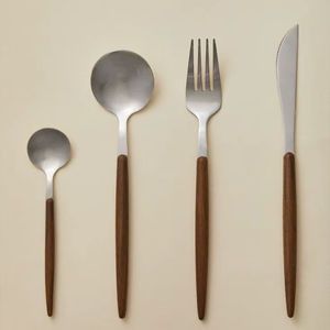 Ensemble de vaisselle de cuisine en acier inoxydable avec manche en bois de haute qualité, sur mesure en gros - Product Image 1