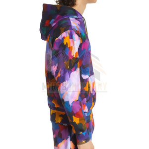 Pull-over décontracté à capuche pour hommes coupe régulière avec poche en tissu polaire d'hiver solide léger respirant polyester/coton vente en ligne - Product Image 3