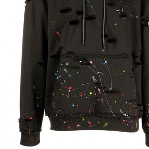 Sweats à capuche délavés à l'acide personnalisés Sweats à capuche surdimensionnés déchirés pour hommes Vente en gros Sweats à capuche lourds pour hommes - Product Image 6