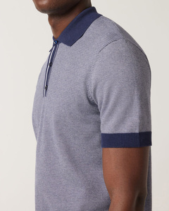 เสื้อโปโลผ้าฝ้าย100% สำหรับผู้ชายทรงสลิมฟิตผ้าระบายอากาศได้ดีสีดำมีสไตล์ออกแบบโลโก้ได้ตามต้องการ - Product Image 5