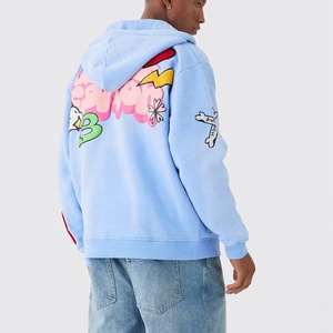 Los hombres de alta calidad de peso pesado de gran tamaño Streetwear sudaderas con capucha de lujo logotipo personalizado al por mayor 350 Gsm Sudadera con capucha en blanco hombro caído - Product Image 6