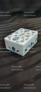 Joyero de mármol internacional Stonecrafts de alta demanda, diseño de trabajo de fregona, fácil acceso, 10x7,5 cm, personalizable para suministro mundial - Product Image 2