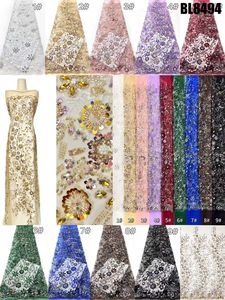 ผ้าทูลล์ปักลูกปัดหรูหรา ผ้าตาข่ายลายดอกไม้ประดับเลื่อม ผ้าลูกไม้ปักลายดอกไม้สุดหรูสำหรับชุดเจ้าสาวและชุดราตรี - Product Image 6