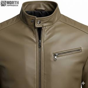 Factory Custom Mens Slim Motorcycle High Quality Genuine <b>Leather</b> <b>Jacket</b> Product For All <b>Real</b> <b>Leather</b> <b>Jacket</b> - Product Image 5