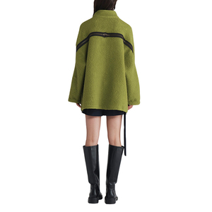 Sudadera de Felpa Personalizada de Alta Calidad, Holgada, Cuadrada, Extra Grande, con Media Cremallera, Cremallera en la Parte Trasera de la Manga, Gruesa, para Mujer - Product Image 3