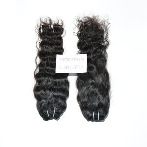 Extensiones de cabello humano de estilo recto con extensiones onduladas de color negro sedoso Virgen sin procesar 100% templo indio de la mejor calidad al por mayor - Product Image 1