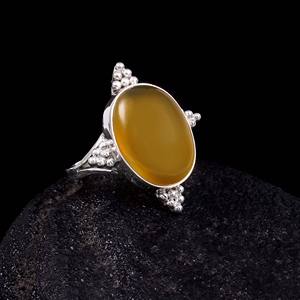 Piedra de ónix amarillo, anillos Unisex de plata sólida de Ley 925, diseño de ajuste de bisel hecho a mano, clásico de moda para bodas, fiestas para - Product Image 2