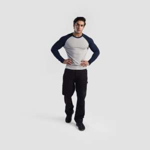 T-shirt de saison gris clair-bleu marine pour hommes, sous-vêtements - Product Image 4