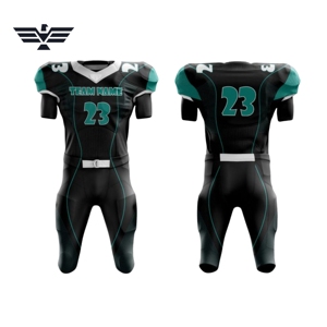 Técnicas impresas de manga corta transpirable conjunto de uniforme de fútbol americano personalizado - Product Image 1