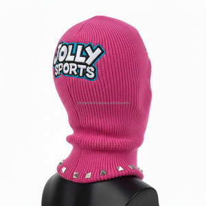 Pasamontañas para Mujer, Tejido Acrílico Suave de 350 GSM, Color Rosa Intenso, Elegante, con Parches Decorativos, Logotipo Personalizado, Bordado, Diseño Impreso - Product Image 5