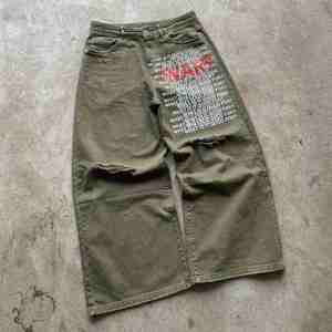 High Street Style Mens Baggy <b>Jeans</b> Cross-Hip Hop Style Loose Fit Rivet Detail <b>Womens</b> Oversized Boyfriend Denim High Washed - Product Image 4