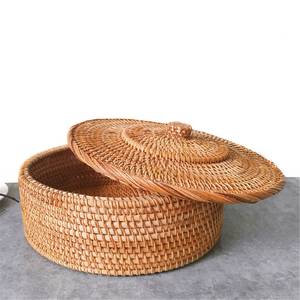 Napperon rond en rotin fait main Tapis en osier jacinthe naturelle Farmhouse Bohemian circle tissé résistant à la chaleur - Product Image 3