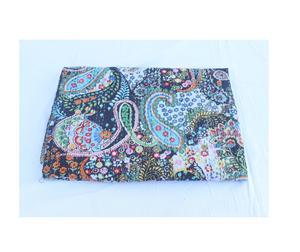 Couette réversible bohème bleu foncé faite à la main en coton biologique Kantha couette avec imprimé Paisley doux hôtel et décoration intérieure - Product Image 1