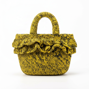 Bolso Tote Casual de Rafia con Volantes para Mujer - Uso en Verano, Playa, Bodas, Viajes, Cierre Magnético, Duradero, Capacidad de 3L+ - Product Image 5
