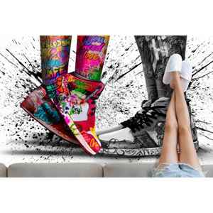 Tapis imprimé Graffiti Shoes Love - Tapis antidérapant, tapis fin non tissé - Product Image 2