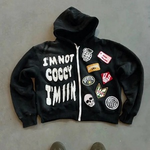 เสื้อฮู้ดการทำงานตามสั่งเสื้อสเวตเตอร์สวมหัวทรงโอเวอร์ไซส์พร้อมโลโก้ปักลายซักกรด - Product Image 1