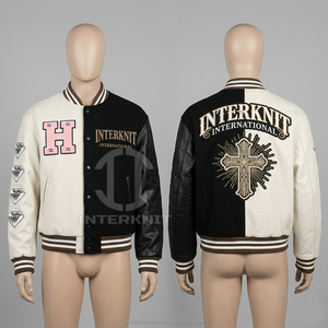 Veste universitaire personnalisée pour homme, en laine avec manches en cuir, veste de baseball universitaire, fabricant de vestes universitaires, logo brodé - Product Image 4