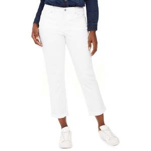 Jeans da Donna Style & Co, Modello Curvy-Fit con Polsini, Stile Boyfriend in Denim Bianco, Taglia 12, Lavabili - Product Image 1
