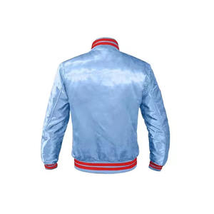 Veste universitaire en satin de couleur unie pour hommes, dernière version de luxe OEM, veste en satin respirante de style streetwear pour hommes, au prix de gros - Product Image 2