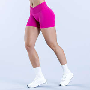 Short de sport personnalisé, fitness, taille haute, coupe en V, short de course léger, taille plus, legging de yoga pour femmes, uni - Product Image 1