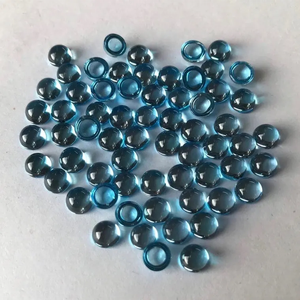 Meilleure vente naturelle 2mm topaze bleue suisse ronde lisse Cabochon pierres précieuses de guérison en vrac faites à la main pour les fournitures de fabrication de bijoux - Product Image 2