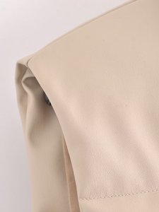 Chaqueta de Moda para Mujer, Cuello Alto, Cremallera, Corta, Acolchada - Product Image 4