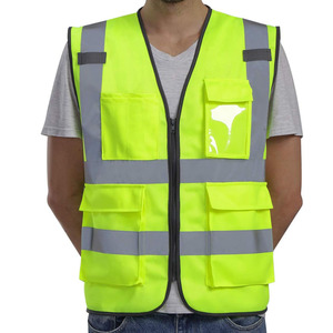 Vêtements de travail personnalisés haute visibilité en gros, vêtements de travail réfléchissants, gilet de sécurité, vestes de chantier avec poches pour hommes - Product Image 4