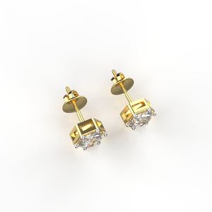 ต่างหูเม็ดเดี่ยวทรงหกเหลี่ยมที่สวยงามขนาด80เซนต์แต่ละชิ้นมาพร้อมกับเพชรที่ปลูกในห้องปฏิบัติการต่างหูที่ไม่เหมือนใคร - Product Image 2