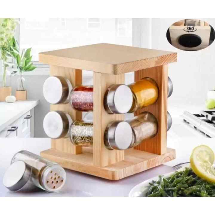GÖNÜL STAND BAMBOO 8 PIECE SPICE BAKER G-2751